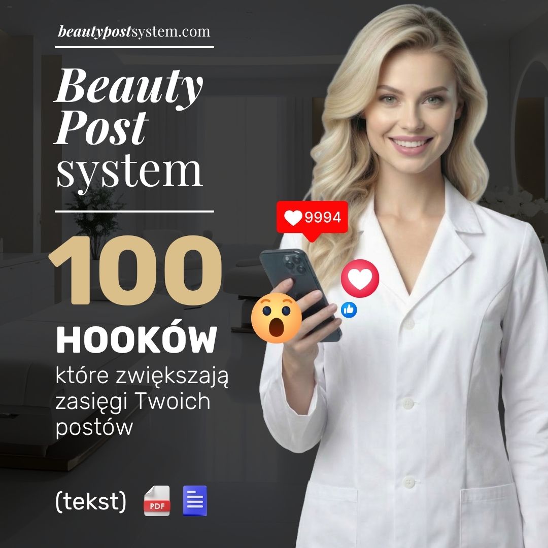 100 Hooków dla Kosmetologów — chwytliwe nagłówki do postów